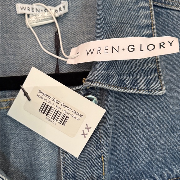 Denim and Gold Women's Jacket - Picture 4 of 6